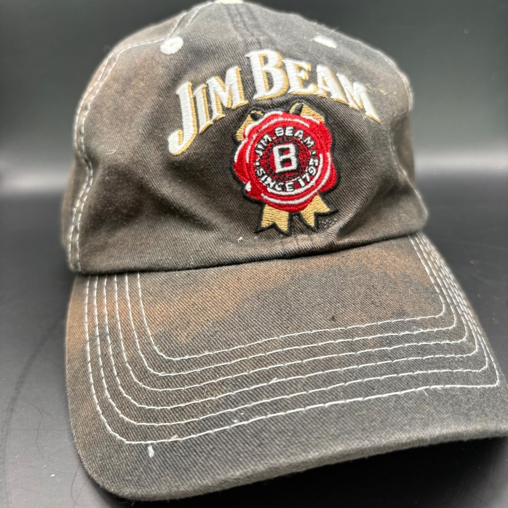 Jim Beam Bourbon Baseball cap hat Well Loved and‎ Broke in